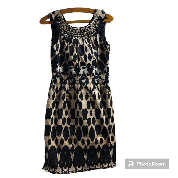 CALVIN KLEIN Size 4 Abstract Leopard Print Sleeveless Dress - Picture 1 of 6